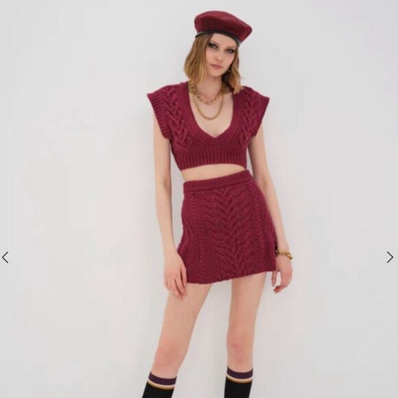 For Love And Lemons Sweaters - NWT FOR LOVE & LEMONS Women's Layton Cropped Vest Size Medium